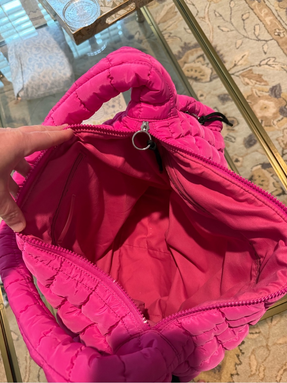 Free People Hot Pink Quilted Shoulder Bag - Picture 4 of 5